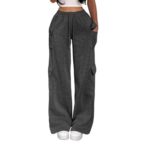 Gytharion Women's Straight Leg Sweatpants High Waist Relaxed Fit Lounge Pants Drawstring Elastic Waist Casual Pants with Multiple Pockets for Daily Wear