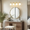 thumbnail image 3 of Bathroom Vanity Light Over Mirror, 4 Light Gold Bathroom Light Fixtures with Frosted Milk Glass, Modern Vanity Lighting Wall Mount, 3 of 7