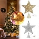 thumbnail image 3 of WAITLOVER Adorno para árbol de Navidad, adorno para árbol de Navidad brillante con luz LED de cobre, adorno para árbol de estrella hueco dorado y plateado con adorno para árbol de Navidad, 3 of 7