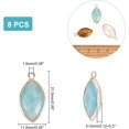 thumbnail image 5 of 1 box 8pcs 8 style Natural & Gemstone Pendants with Golden Plated Brass Findings Faceted Horse Eye 21.5x11.5x3~5mm Hole: 1.6mm 1pc/style, 5 of 5