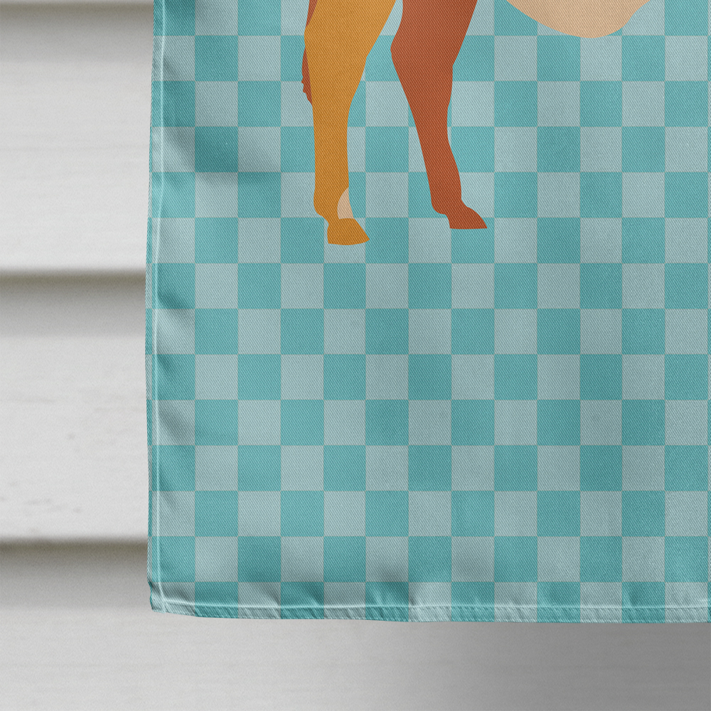 Caroline's Treasures BB7999CHF Zebu Indicine Cow Blue Check Flag Canvas House Size , Large, multicolor
