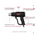 thumbnail image 2 of Pistola De Calor De 2000w Temperatura Regulable 4 Boquillas Negro, 2 of 5