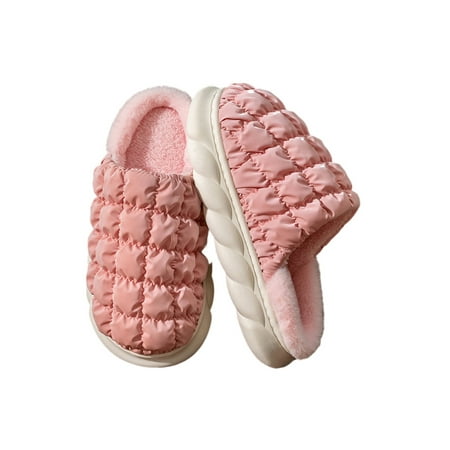 

Crocowalk Unisex Winter Slippers Plush Lining Clog Slipper Cozy House Shoes Lightweight Memory Foam Warm Clogs Mens Breathable Closed Toe Slides Pink 7-7.5