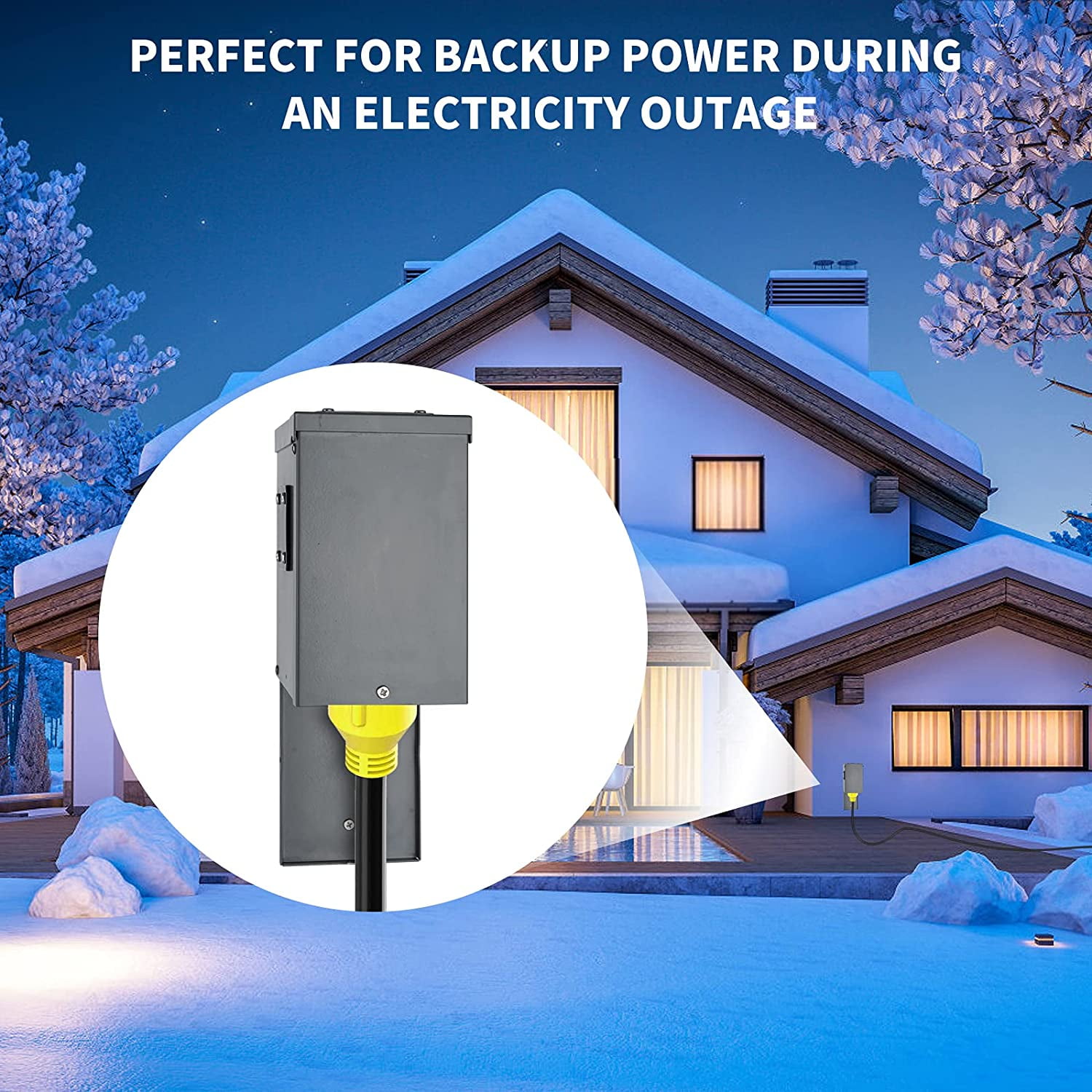 30 Amp Power Inlet Box, Briidea NEMA 3R Generator Inlet Box with 5 Preserved Holes, NEMA L14-30P, 125/250 Volt, 7500 Watts Generator Transfer Switch