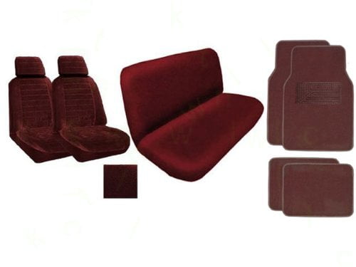 A Set of 4 Universal Fit Plush Carpet Floor Mats for Cars Chocolate Brown