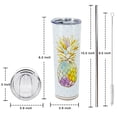 thumbnail image 5 of Pineapple Tumbler, Pineapple Coffee Cup with Straw and Lid, 20 OZ Tropical Travel Tumbler Hawaiian Gifts for Girls Pineapple Gifts for Women, Pineapple Decor Stuff, 5 of 5