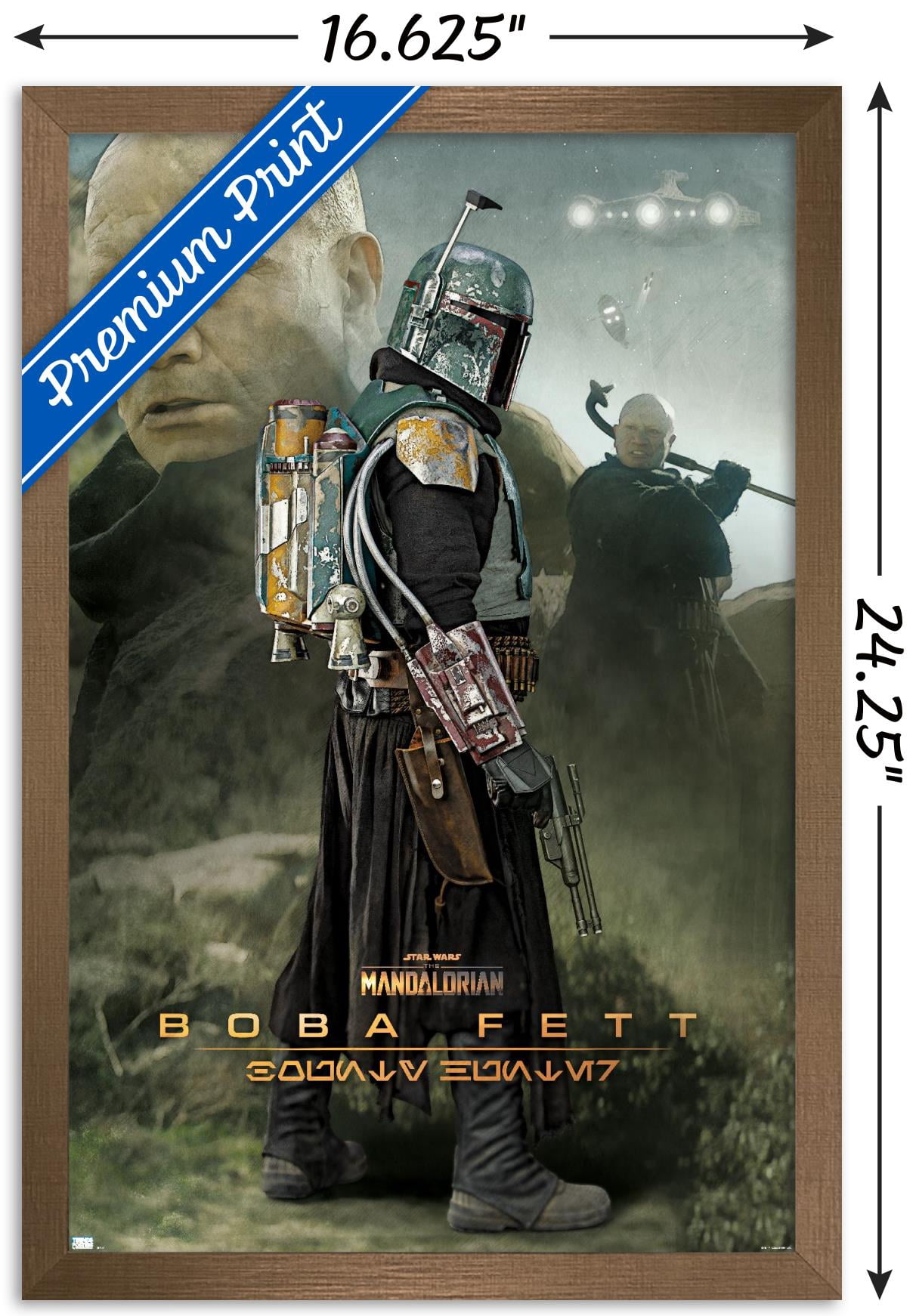 Star Wars: The Mandalorian Season 2 - Boba Fett Wall Poster, 14.725" x 22.375", Framed