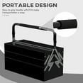 thumbnail image 4 of DURHAND Metal Tool Box Portable Steel Tool Chest Cabinet with Handle, Black, 4 of 10