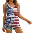 thumbnail image 5 of Vetsdori Work Clothes for Women's 4th of July Casual Tshirts Sleeveless Summer Red White and Blue Fashion Independence Day Camisole Juniors Tops Patriotic, 5 of 5