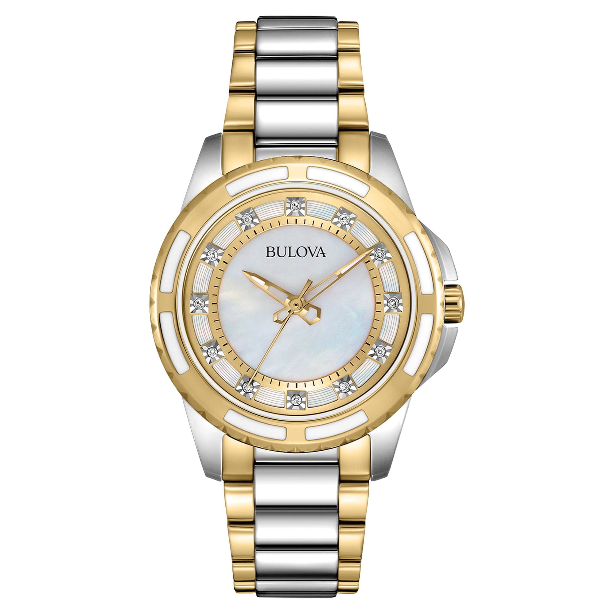 Bulova Women\'s Watch 98R292 Millennia Quartz Gold White Dial Ceramic Diamond Bulova Millennia Quartz Diamond Ladies Watch 98R292  main image 2