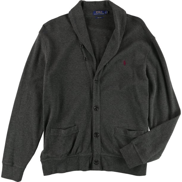 Ralph Lauren suéter de punto para hombre, gris, XX-Large Ralph Lauren Cárdigan