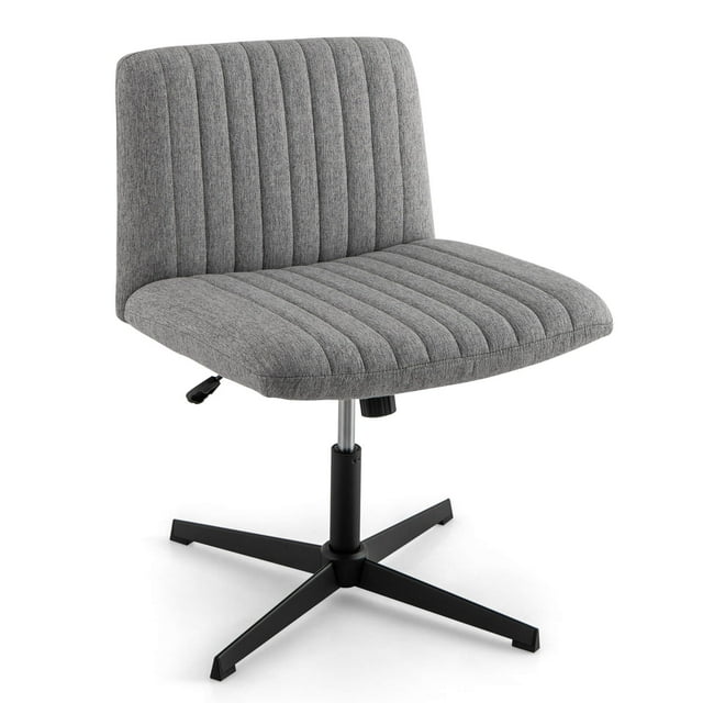 Costway Criss Cross Legged Office Chair Ergonomic Mid Back Computer Desk Chair Gray