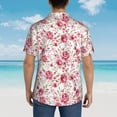 thumbnail image 6 of Balery Rose Flowers Print Men's Hawaiian Shirts Short Sleeve Beach Shirt Relaxed Fit Vacation Button Down Shirts-Medium, 6 of 9