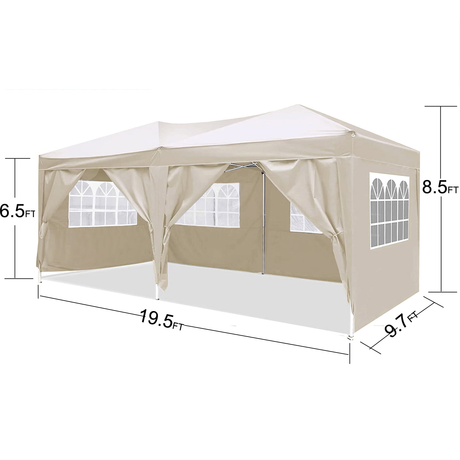 Aimee Lii 118"x235" Pop Up Tent, Backyard Canopy Gazebo with Sidewalls, Outdoor Patio Awnings for Party Camping BBQ Events, Beige Aimee Lii 118"x235" Pop Up Tent, Backyard Canopy Gazebo with Sidewalls, Outdoor Patio Awnings for Party Camping BBQ Events, Beige