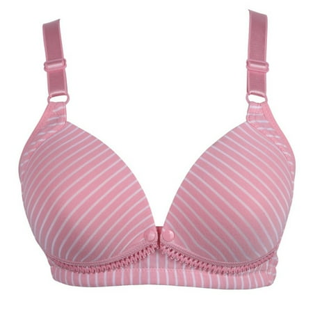

Women Maternity Nursing Bra Stripes Flower Lace Wire Free Seamless Front Closure Breastfeeding Underwear