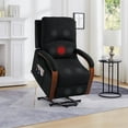 thumbnail image 2 of Power Lift Recliner Chair for Elderly with Heat and Massage, Electric Lift Chair with Side Pocket, Fabric Recliner Sofa with Solid Wood Armrests for Living Room, Bedroom, Weight Capacity 320 LBS, 2 of 9