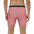 thumbnail image 4 of Xecao Red And White Stripes Print Boxer Briefs for Men's Stretch Moisture-Wicking Underwear, Mid-Rise Classics breathable fabric, 4 of 7