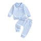 thumbnail image 4 of Conjunto de cuello vuelto de manga larga para niño, mono de otoño e invierno para niño y niña, conjunto de cuello vuelto de manga larga con botones para bebé, top de poliéster para niño, 4 of 8
