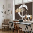 thumbnail image 5 of Japanese Style Kitchen Curtains 54 Inch Length, Dark Brown Rustic Owl Birds Tree Branches Tiers Curtains for Bathroom Bedroom Cafe, Light Filtering Small Window Treatment Drapes 2 Panels 42"Wx54"L, 5 of 8