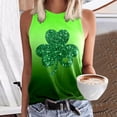 thumbnail image 2 of Débardeurs pour Femmes Tendance Été Coupe Ample Mode Col Rond Sans Manches Imprimé Décontracté Basique Plage Graphique Camisole Chemise Verte L, 2 of 4