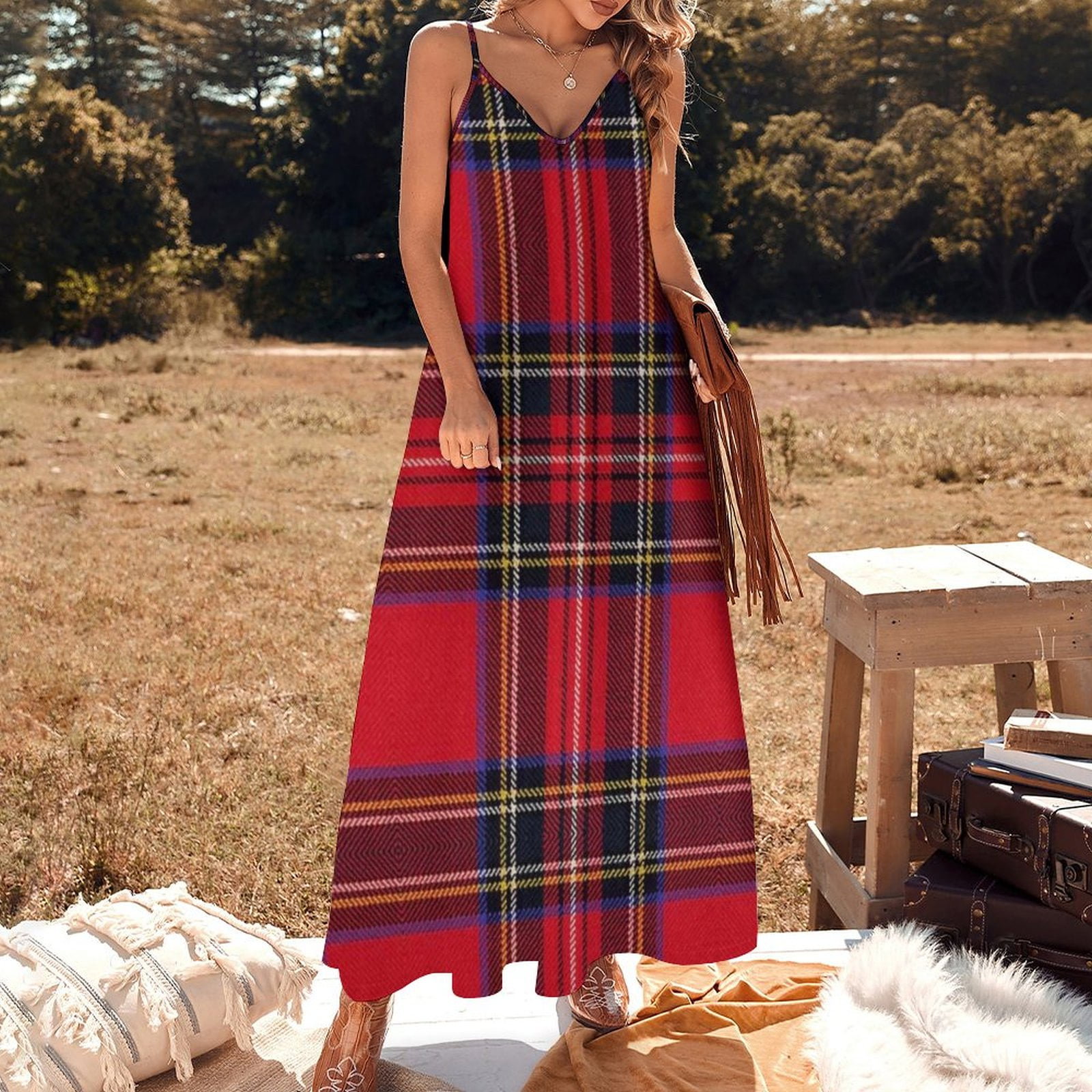 Royal Stewart Tartan Sleeveless Dress ...