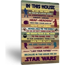 Metal Tin Sign Wall Art Rustic in This House Signs Gifts for Home Wall Decor(8" x 12")