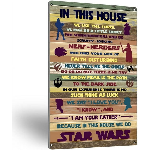 Metal Tin Sign Wall Art Rustic in This House Signs Gifts for Home Wall Decor(8" x 12")