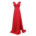 thumbnail image 5 of B91xZ 2024 Robes d'Été Décontractées pour Femmes Robes Formelles pour Femmes Soirée Élégante Col en V Sans Manches Fendu Enveloppant, Rouge m, 5 of 5