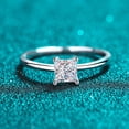 thumbnail image 5 of Anillo de plata de ley 925 para mujer, diseño de princesa, moissanita cuadrada, sencillo, chapado en oro pt950, mesón, 5 of 5