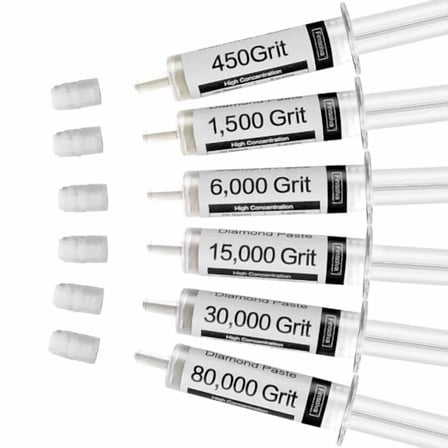 Diamond Polishing Compound Kit of 6 Polishing Lapping Paste 80,000 to 450 Grit for Glass Watch Marble Metal Resin Rock Jewelry Etc. with High Concentration of Diamond Powder Scratch Remover Repair$