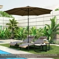 thumbnail image 4 of Costway Parasol de Marché pour Patio de 10 Pi avec 112 DEL Solaires, Manivelle Inclinable, Extérieur, Café, 4 of 10