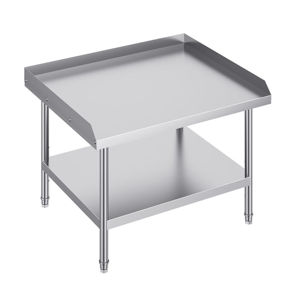 Heavy Duty Stainless Steel Work Table, 30x36x26 Inch Adjustable Height Commercial Prep Table with Backsplash for Restaurant Kitchen, Home, Hotel