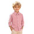 thumbnail image 2 of Boys Girls Shirts Long Sleeve Button Down Collared Checked Shirt with Chest Pocket Kids School Uniform 2-9 Years, 2 of 9
