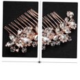thumbnail image 6 of TABLZONE 1Pc Lady Shiny Headdress Rose Plated Gold Alloy Hair Clip Wedding Accessory, 6 of 6