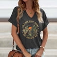 thumbnail image 2 of Bainana T Shirt For Women Summer Cartoon Print Short Sleeve V Neck Tops Comfortable Loose Ladies Work Business Street Basic Tee Grey Size Xl, 2 of 4