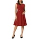 thumbnail image 2 of INSPIRE CHIC Vestidos sin mangas para mujer, elegante vestido de oficina de cuello redondo en corte A, 2XL rojo, 2 of 4