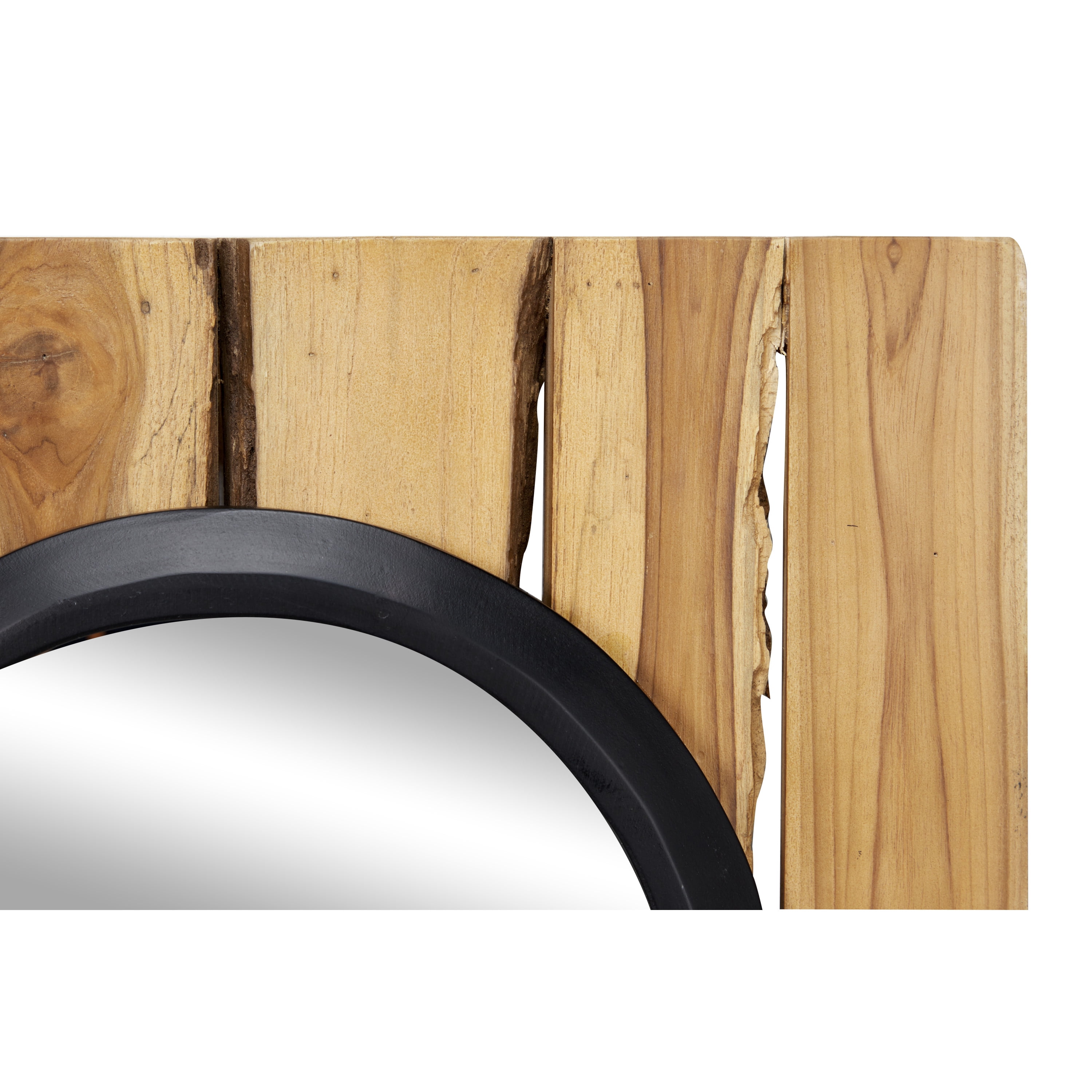 DecMode 18"W, 18"H Brown Handmade Wall Mirror, Set of 4