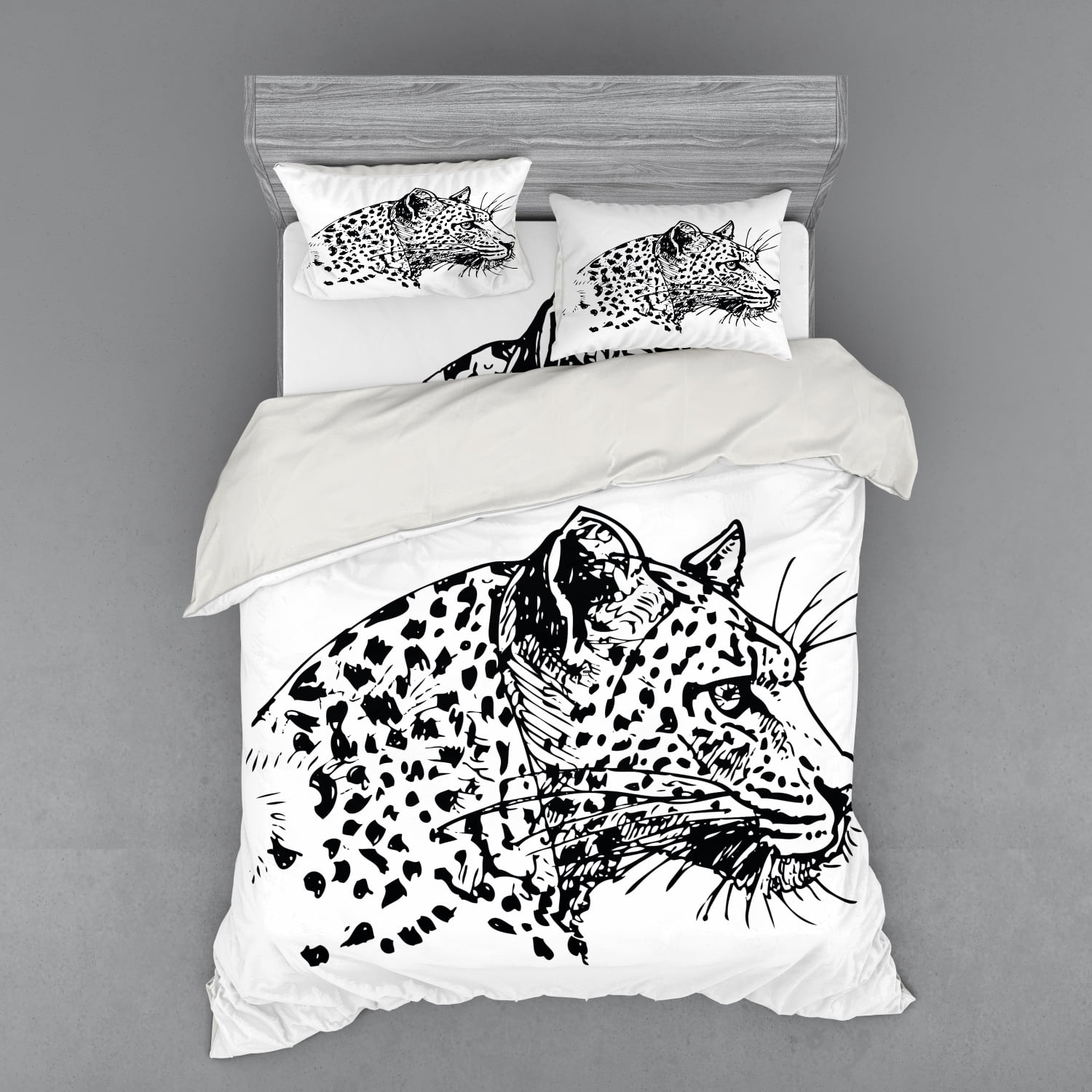 Ambesonne Animal Bedding Set Duvet Cover Sham Fitted Sheet in 3 Sizes 