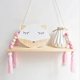 thumbnail image 2 of Wall Shelf Floating Shelf Wooden Shelf Swing Hanging Wall Shelf Girls Kindergarten Decoration Size: 38x14x1.2cm(pink), 2 of 4