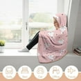 thumbnail image 5 of Cartoon Cat Pattern Wearable Blanket Hoodie Cloak Hooded Blankets Softest Warmth Throw Blanket for Girls Womens Kids, 5 of 6