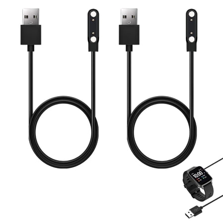 Compatible for 2-Pack 2-Pin 7.62mm Magnetic Smartwatch Charger Cable for Kids Smartwatch, Fitness Tracker, Smart Glasses, Wearable Devices - Fast & Safe USB Charging Cord