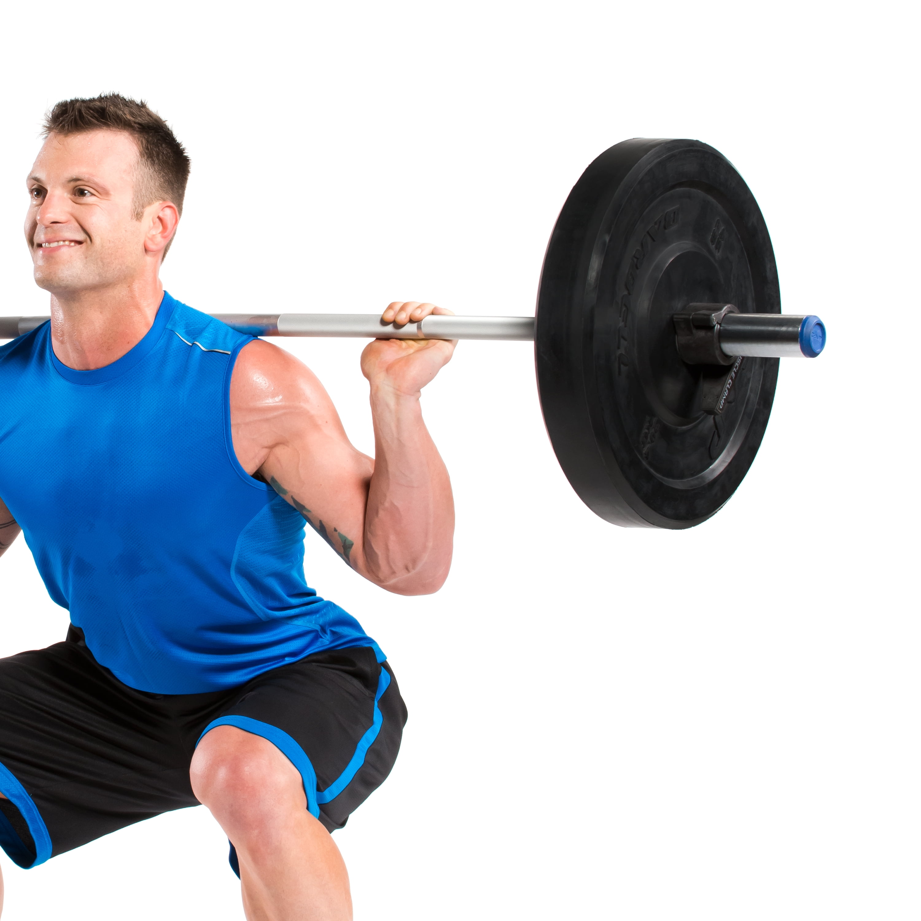 Buy Papababe 2 Inch Bumper Plates Set With 7-Foot Olympic Barbell Rubber Weight Plates With Steel Insert Chrome Bar For Weightlifting Powerlifting