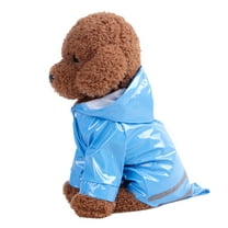 Apmemiss Clearance Dog Raincoat Waterproof Hooded Dog Rain Jackets Lightweight Packable Rainponch Outdoor Reflective Raincoat for Small Medium Dog Puppies Dog Christmas Gifts,Blue,L