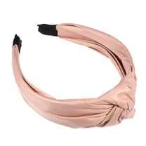 Unique Bargains 1 Pcs Hairband for Women Faux Leather Knotted Headband Pink 1.57 Inch Wide