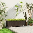 thumbnail image 6 of Outsunny Raised Flower Bed, 4 x 1 x 1 ft Plastic Planter Box with Drainage Holes for Vegetables, Herbs, Flowers & Succulents, Brown, 6 of 9