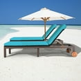 thumbnail image 3 of Gymax 2PCS Patio Adjustable Rattan Recliner Chaise Lounge Chair w/ Cushion Wheels, 3 of 10