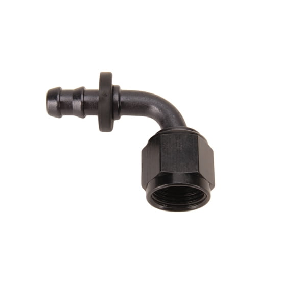 FRAGOLA 90 Degree 6AN Hose to 8AN Fem 8000 Series Push-Lite Hose End P/N 209108-BL