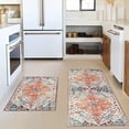 thumbnail image 5 of Boho Farmhouse Kitchen Rugs - Orange Non-Slip Absorbent Stain Resistant Floor Mat for Kitchen Laundry Room, Area Runner Rug, Set of 2, Adds a Bohemian and Rustic Flair, 5 of 6