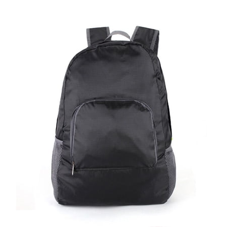 Sport Mountaineering Bag Unisex Traveling Waterproof Hiking Rucksack Foldable Schoolbag Large Backpack BLACK