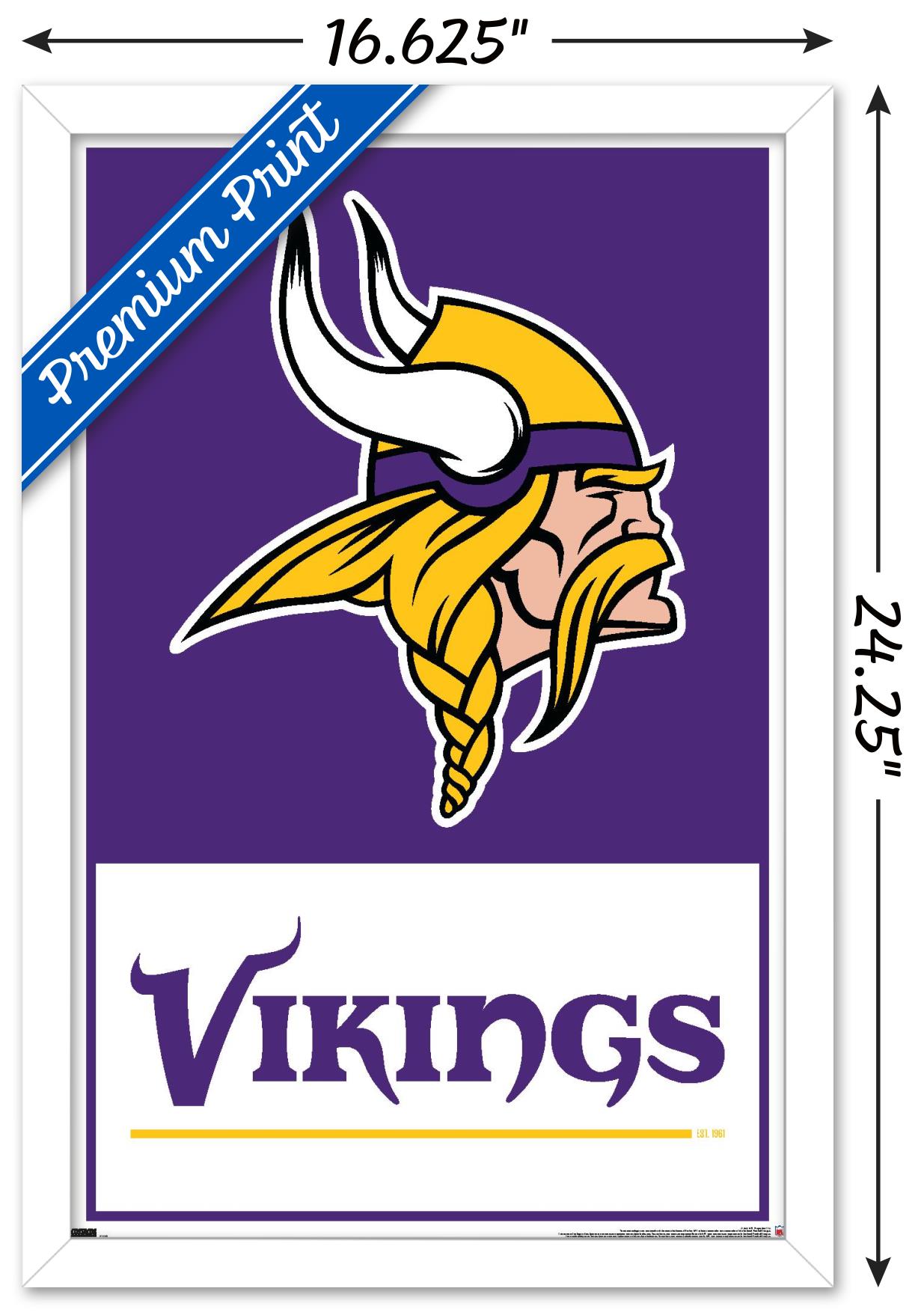 NFL Minnesota Vikings - Logo 21 Wall Poster, 14.725" x 22.375", Framed